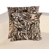 Black, Off-White, and Beige Animal Print Throw Pillow