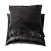 Black Leatherette Pillow with Beige Wave(Set of 2)