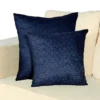 Elegant Navy Blue crochet Pillow with Silk Backing