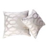 Silver Grey Silk Upholstery Throw Pillow with Embroidery