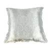 Luxurious Silver Grey Silk Upholstery Throw Pillow with French Embossing