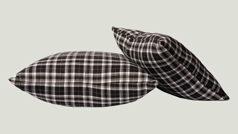 Chic Black, White & Grey Plaid pattern Pillow