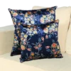 Royal Blue Exotic Multi-Flower Large Velvet Pillow