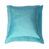 Turquoise Velour Large Pillow with Raised Dots