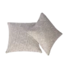 Off-White Wool Pillow with Black Accent Threads