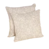 Off-White Wool Pillow with Black Accent Threads