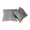 White Wave Leatherette Pillow on Black(Set of 2)