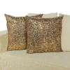 Beige Sequin Leopard Pillow in Gold and Bronze Hues