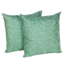 French Design on Mint Green Linen-Cotton Pillow with Gold Embroidery