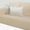 White French Pique Design Pillow in Satin Poly-Cotton