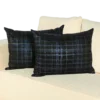 Black millennium Pillow with Blue & Grey Line Patterns