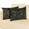 Elegant Beige & Black Animal Print Poly-Cotton Throw Pillow