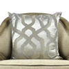 Silver Grey Silk Upholstery Throw Pillow with Embroidery