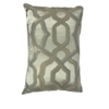 Silver Grey Silk Upholstery Throw Pillow with Embroidery