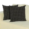 Chic Channel Pattern Pillow: Black, Off-White, Gold Thread