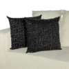 Silver Puff Abstract Throw Pillow in Black Millennium Poly