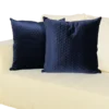 Navy Blue Matelassé Quilted Velour Upholstery Pillow