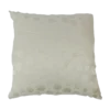 Elegant White Eggshell Silk Throw Pillow with polka dots design