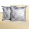 Silver Brushed White Throw Pillow