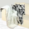 Elegant Eggshell coloured Pillow with Exotic Butterfly Print along with matching throw