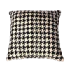 Chic Black & White Pied Paul Chanel Pattern with faux Fur silk Throw