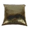 Antique Metallic Gold Throw Pillow with hairy bone design