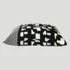 Chic Noir Abstract Cushion: Black Print on White Poly Chiffon Fabric