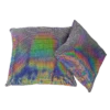 Silver Multicolor Rainbow Metallic Octagone Throw Pillow