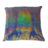 Silver Multicolor Rainbow Metallic Octagone Throw Pillow