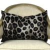 Beige and black leopard printed decorative pillow with reflective snake print