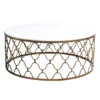 Modern Luxury Nordic Wrought Iron Marble Gold Round Coffee Table