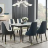 Marble dining table and chair furniture adjustable length table and chairs set