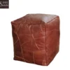 Leather bean bag pouf handmade foot stool ottoman