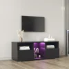 Modern wood wicker classic led light TV stand table with fireplace