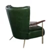 Retro vintage green leather armchair metal