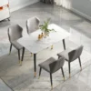 Italian white black marble rectangular modern luxury dining table