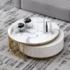 Round marble coffee table modern living room