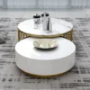 Round marble coffee table modern living room