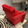 Luxury Modern Design Red Velvet Fabric Backrest Lounge Arm Chair