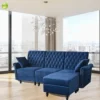 Shaped velvet modular sofa