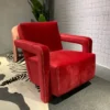 Luxury Modern Design Red Velvet Fabric Backrest Lounge Arm Chair