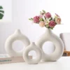 Circles Vase Ceramic White Black