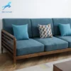 Japanese Style Brown 3 seaters Solid Wood Sofa