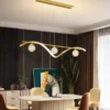 Indoor Decoration LED Chandelier Golden Wave Design