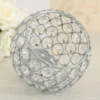 Silver Metal Crystal Votive Candle Tealight Holders