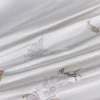 Mazeyna White Silver Silk Cotton Luxury Butterfly Bedding Set