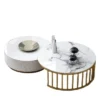 Round marble coffee table modern living room