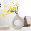 Circles Vase Ceramic White Black