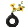 Circles Vase Ceramic White Black