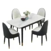 Marble dining table and chair furniture adjustable length table and chairs set